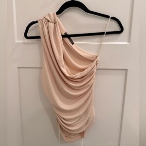 Zara One-Shoulder Blush Dress
